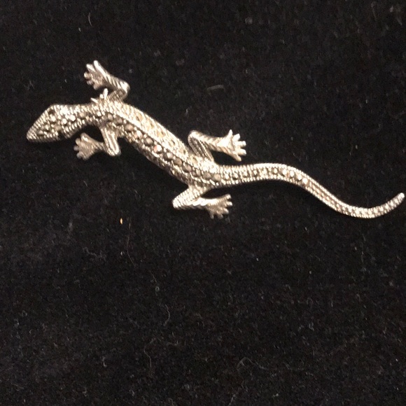 Sterling/marcasite lizard pin. 925 stamped. - Picture 1 of 3